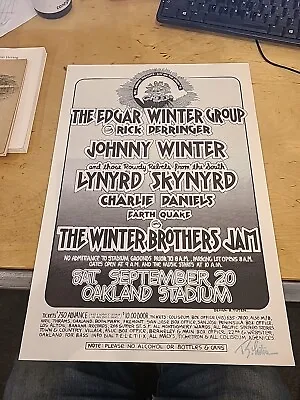 1975 Lynyrd Skynyrd Edgar Johnny Winter 1975 Day On The Green #6 Oakland Stadium • $499