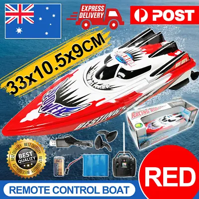 Kids Boys RC Boat Remote Control High Speed 2.4G Racing Speed Boat Toy RC Boat • $28.99