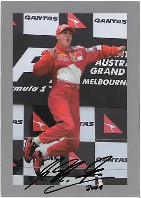 Michael Schumacher Grand Prix Win Postcard Ferrari F1 Signed Photo Autograph • $211.65