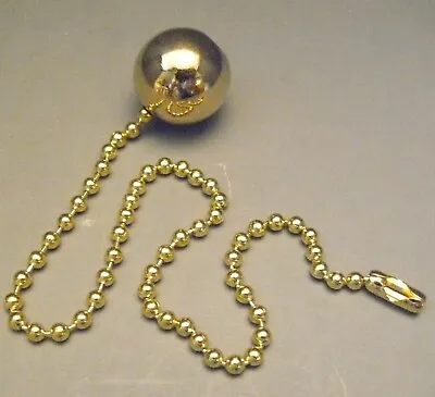  3/4  Brass Ball With 9 1/2  Pull Chain Fan Or Light Fixture Lamp Lighting PC3  • $3.79