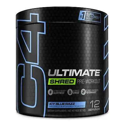 2 Pack C4 Ultimate Shred Pre-Workout  - Icy Blue Razz 12 Servings Each EXP 04/24 • $18