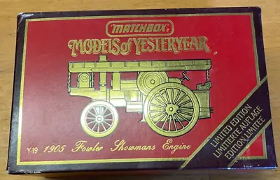 Matchbox Models Of Yesteryear 1905 Fowler Showmans Engine Limited Edition MIB • $8.02