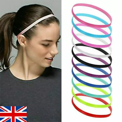 Mens Boys Ladies Long Stretchy Thin Hair Elastic Football Sports Headband UK## • £3.16