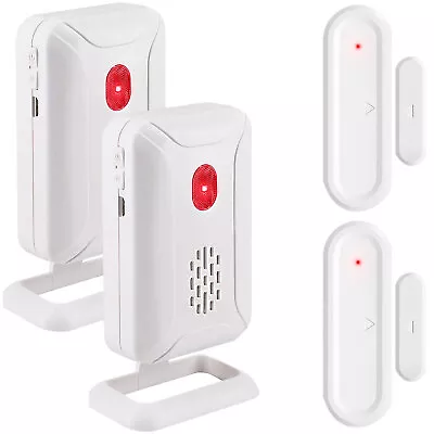 Wireless Door Sensor Alarm Entry Alert 36 Chimes Mute Mode LED Indicator 2 Packs • $37.78