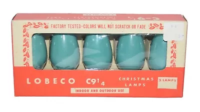 Vtg Christmas Lights Bulbs 5 Lamps C9 1/4 Aqua Blue Indoor Outdoor 120Volts • $9.99