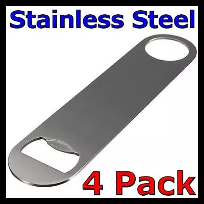 4x Speed Bottle Opener Stainless Steel Flat Bar Blade Cap Remover Can Beer Drink • $16.95