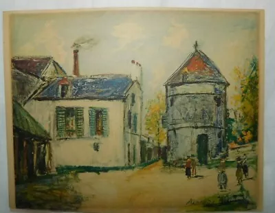 Vintage  Maurice Utrillo Lithograph Print 8 X6 ...signed And Marked   N.Y.G.S  • $65