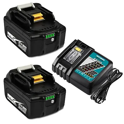 2 PC BL1860B 6.5Ah Kit For Makita 18V 6Ah 5Ah Lithium Battery With Charger Combo • $99.99