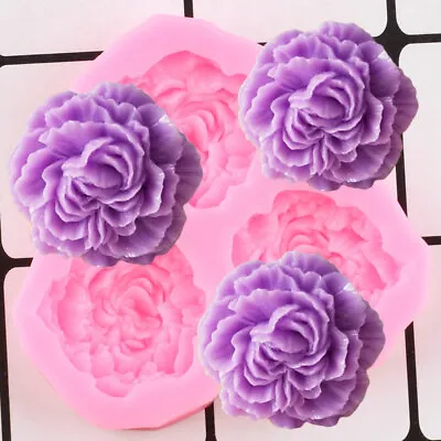 3D Peony Flower Silicone Mould Cake Sugarcraft Fondant Decoration Chocolate Mold • £2.99