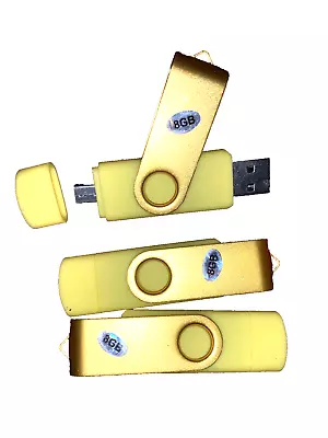 3  USB Flash Drive OTG U Disk Memory Stick Pen Micro USB Data Storage Yellow 8G • $12.88