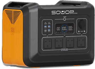 SOUOP  2232Wh Portable Power Station 2400W Solar Generator For Camping • £799