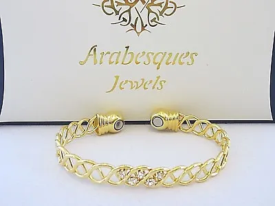 Beautiful Ladies Copper Magnetic Bangle/bracelet Arthritis/pain Relief Gold Ajmb • £12.99