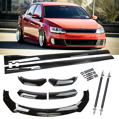 $109.99 • Buy For VW Jetta MK6 MK7 Front Rear Bumper Lip Splitter Spoiler Body Kit+Side Skirt