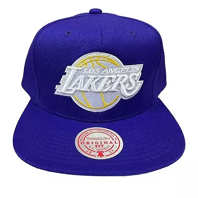 Los Angeles Lakers Mitchell & Ness NBA Color Pop 2 Logo Purple Snapback Hat Cap • $29.97