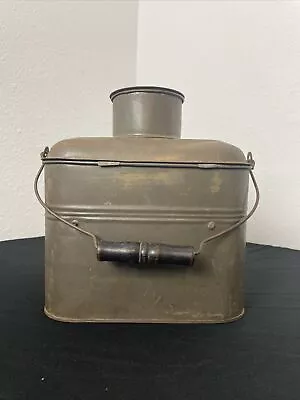 Antique Railroad Or Coal Miner’s Metal Lunch Box Pail • $89.99