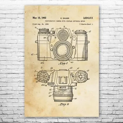 Camera Patent Poster Print 12 SIZES Photographer Gift Camera Art Print • £12.50