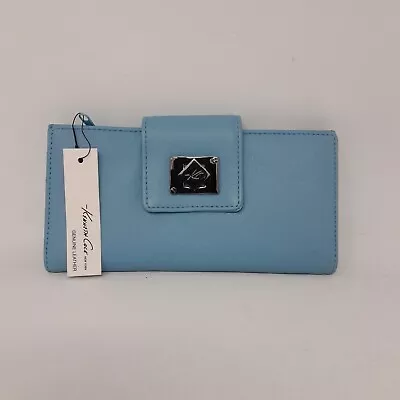 Kenneth Cole Leather Wallet Womens Purse Money Card Holder New York Blue  • £19.97