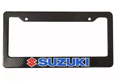 Suzuki Motorsports Carbon Fiber License Plate Frame Car Truck SUV NEW US • $13.95