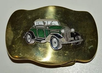 Vintage Green 1930 Ford Model A Classic Car Collector Solid Brass Belt Buckle • $18.42