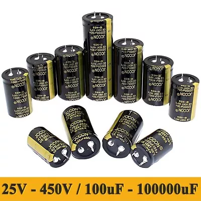 25V - 450V Large Aluminium Electrolytic Capacitors 100uF-100000uF Radial 105°C • £2.29