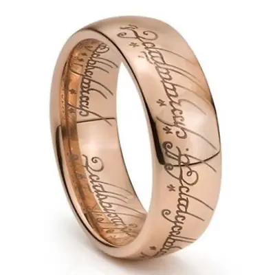 Elvish Lord One Ring Gold Black Silver Tungsten Power Magic King Fellowship Band • $42