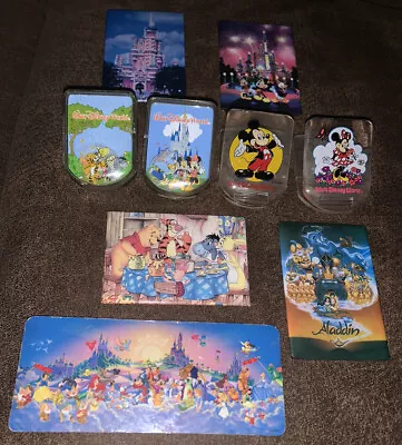 Disney REFRIGERATOR Magnets Clips MICKEY MINNIE POOH Magic Kingdom Lot Of 9 • $22.95