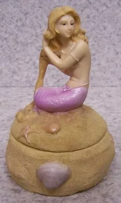 Jewelry Treasure Trinket Box Nautical Mermaid Hidey Hole Pink 4  Diameter NEW • $39.99