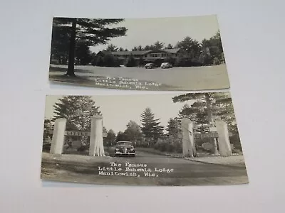 Vintage Lot Of 2 Famous Little Bohemia Lodge John Dillinger Photo Postcards !!!! • $99