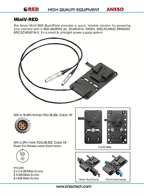 $56.99 • Buy V Mount Lock Battery Power Plate Adapter Fr RED EPIC SCARLET RAVEN WEAPON Camera