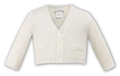 £12 • Buy Sarah Louise Designer 006783 Baby Cardigan Ivory 100% Cotton Age 6 Month RRP £22