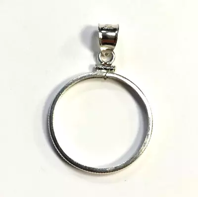 Sterling Silver Screw Top US Quarter 25c Or 24mm Coin Bezel Reeded Edge • $15.99