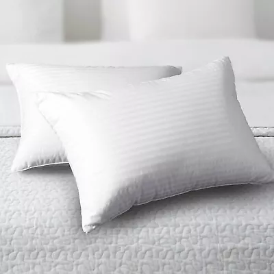 2Pack Stripe Pillows Ultra Soft Jumbo NECK SPINE Bounce Back Pillow Extra Filled • £10.99