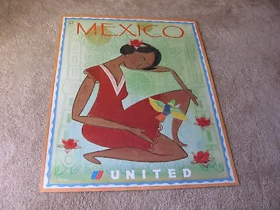 United Airline Mexico Travel Poster John Parra Original Ual Issue New Mint • $39.95