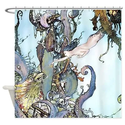 CafePress Dulac Mermaid Treasure Shower Curtain (1404783342) • $73.99