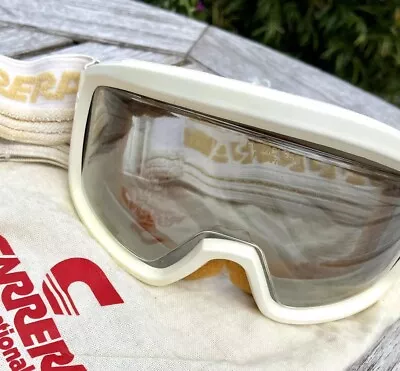 Vintage Carrera Lady Sport Ski Goggles Everclear With Bag White 90s Women’s • $44
