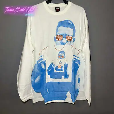 Vintage New Stussy White Stussy X Brent Rollins Long-Sleeve Tee T-Shirt XL • $49.88