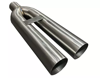 Universal Stainless Steel Twin Dual Straight Blast Tip 3  Inlet Muffler Exhaust • $99.95