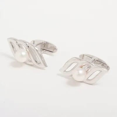 Mikimoto Pearl Cufflinks SV 8.9g Around0.2 ~0.3  NHK Stamp • $60.74