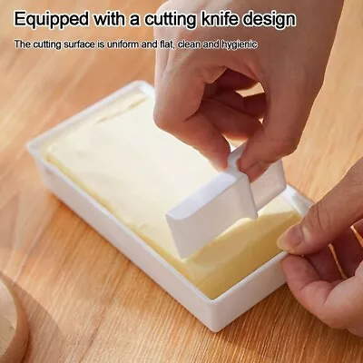 2pcs White Butter Dish With Lid Plastic Butter Container  Countertop Cooking • $16.89
