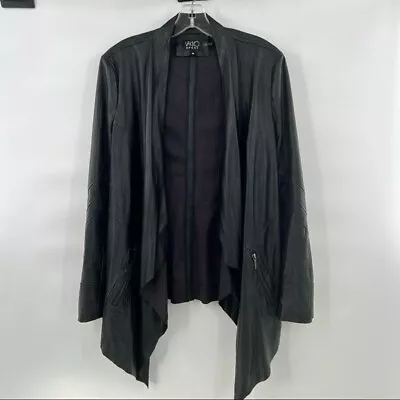 $44.81 • Buy Vakko Sport Black Drape Jacket Lightweight Faux Leather M
