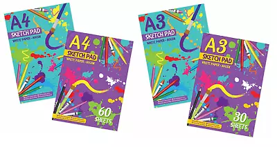 £3.49 • Buy A3 A4 A5 SKETCH PAD BOOK White Paper Artist Sketching Drawing Doodling Art Craft