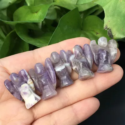 5pcs Natural Dreamy Amethyst Quartz Angel Carved Mini Crystal Skull Healing Gift • $14.23