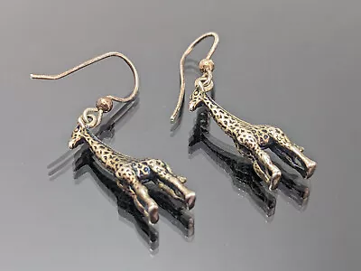 Vintage Kabana KBN Model E046 Sterling Silver 925 Giraffe Gift Dangle Earrings • $24.95