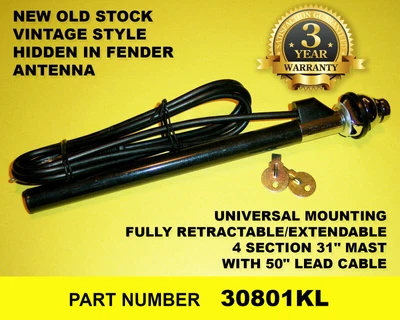 $38.90 • Buy Radio Antenna New Fully Retractable Replacement Car Truck New Vintage Style Usa