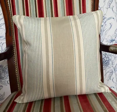 Vanessa Arbuthnott *FRENCH TICKING* Linen Cushion Cover  Limestone 40cm (16 ) BN • £20