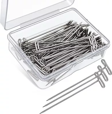 100 Pack Wig T-Pins 2 Inch Stainless Steel Wig Pins For Wigs Foam Head T Pins F • $7.99