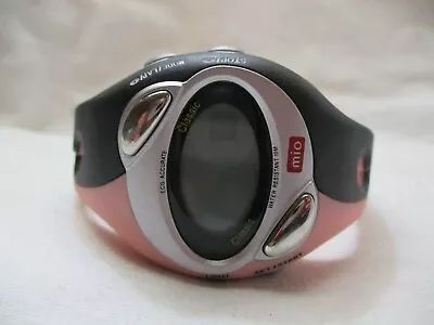 Mio Digital Wristwatch Black & Pink Buckle Band Silver Tone WR 10M • $28