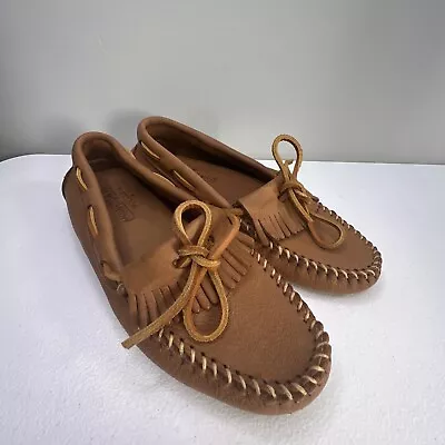 Minnetonka Moose Hide Kilty Size 6 Moccasin Slippers Shoes • $34