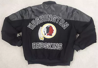 Vintage Washington Redskins Starter Bomber Jacket Adult Large Wool Full Zip Mens • $87.49