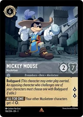 Lorcana Mickey Mouse - Musketeer (186/216) The First Chapter NM • $0.99